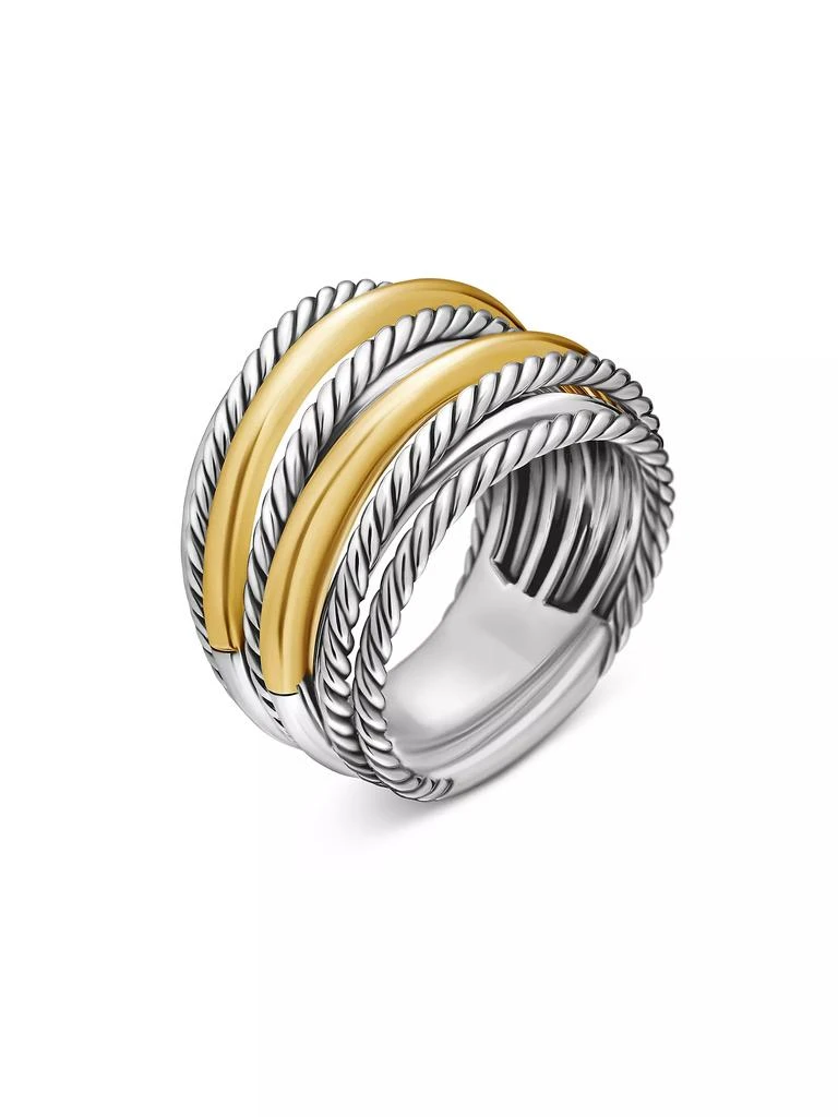 商品David Yurman|Crossover Wide Ring with 18K Yellow Gold,价格¥7123,第2张图片详细描述