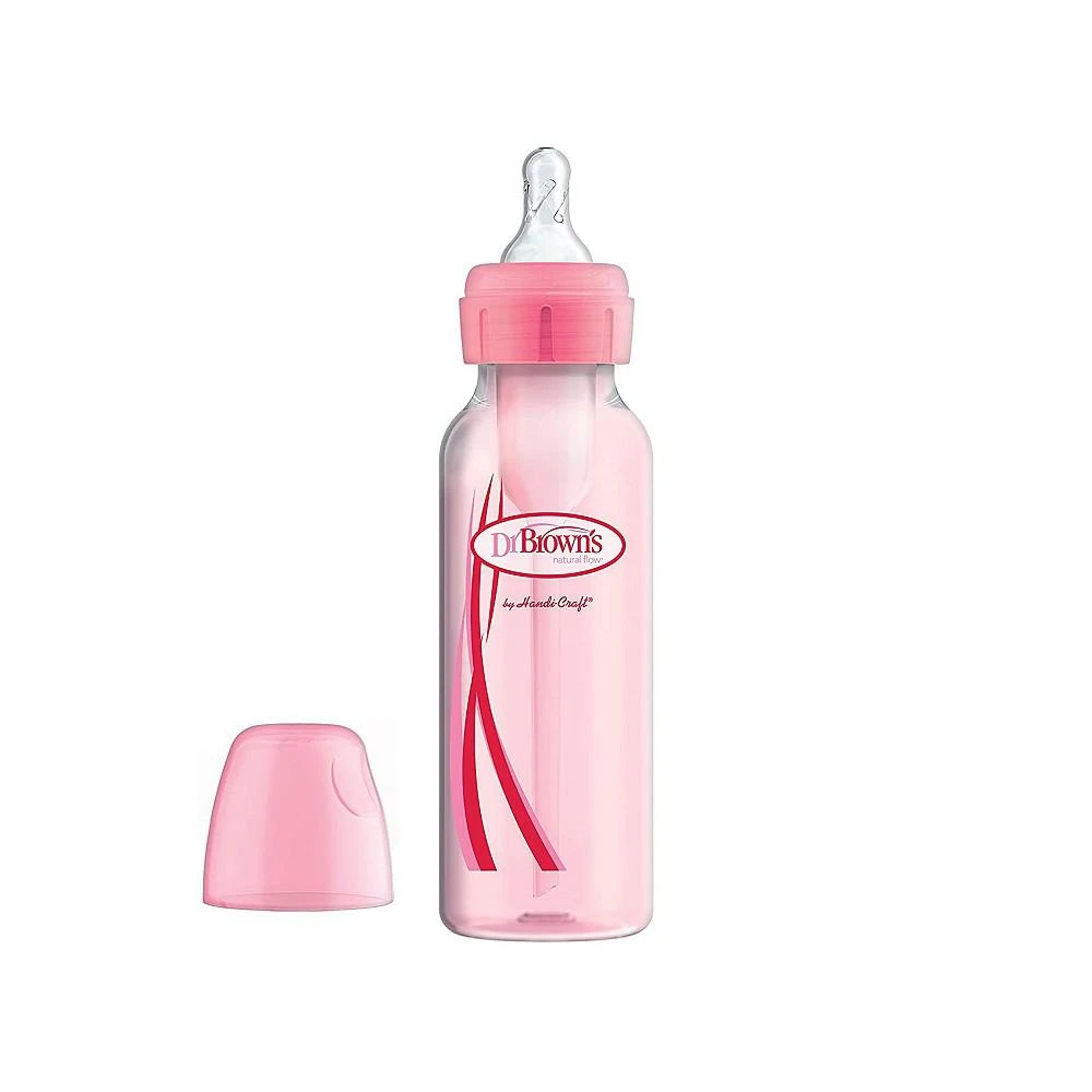 商品Dr. Browns|Natural Flow Anti-Colic Baby Bottles, Pink, 8oz, 6 Pack,价格¥326,第2张图片详细描述