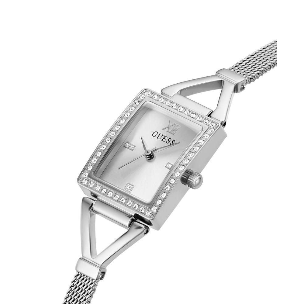 商品GUESS|Women's Silver-Tone Glitz Stainless Steel Mesh Bracelet Watch, 22mm,价格¥589,第6张图片详细描述
