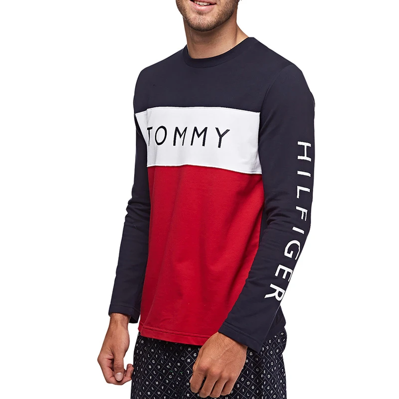 TOMMY HILFIGER 汤米·希尔费格 男士海军蓝搭配红色长袖运动衫 09T3301-410 商品