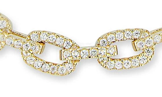 商品GLAZE JEWELRY|14K Gold Vermeil CZ Link Bracelet,价格¥668,第2张图片详细描述