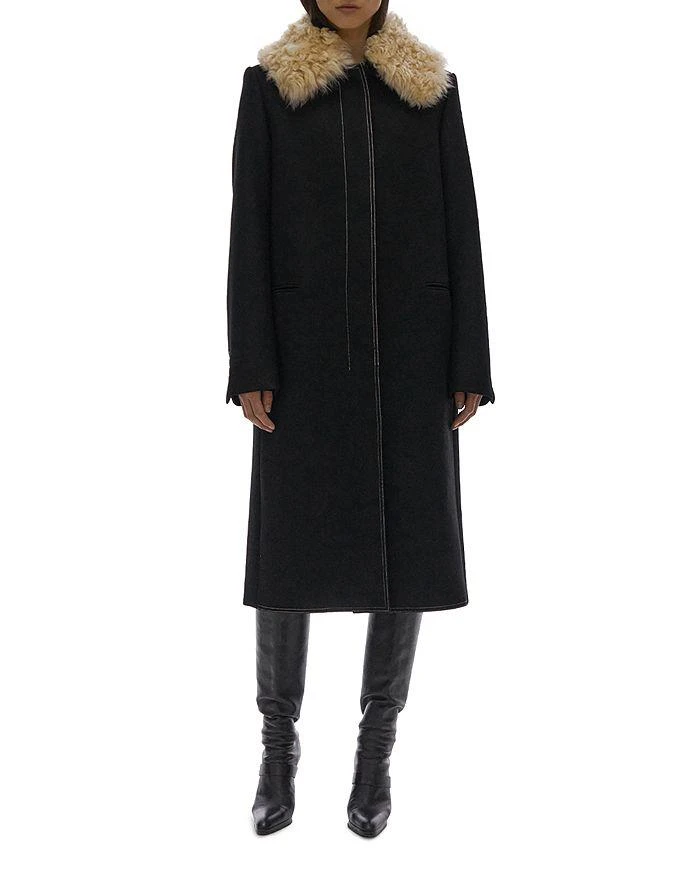 商品Helmut Lang|Faux Fur Collar Coat,价格¥6751,第1张图片