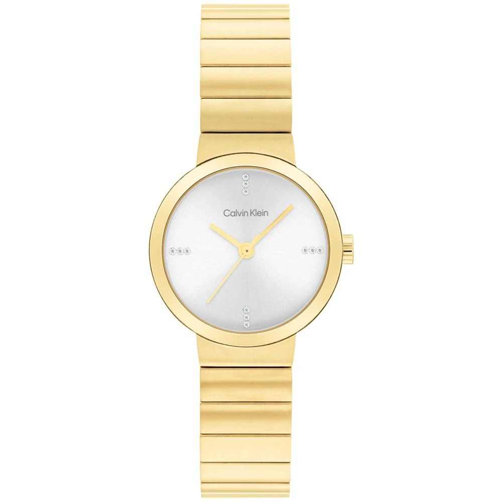 商品Calvin Klein|Women's Three Hand Gold-Tone Stainless Steel Bracelet Watch 25mm,价格¥1426,第1张图片