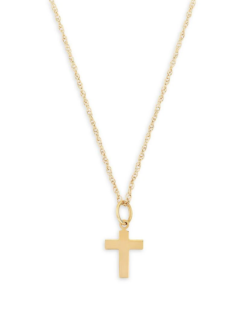 商品Bloomingdale's|Children's  Small Cross Pendant Necklace in 14K Yellow Gold, 14",价格¥1494,第1张图片