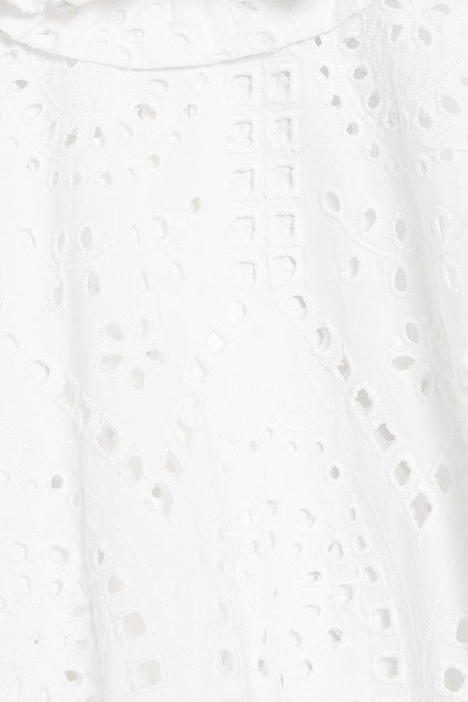 商品Ganni|Ruffled organic broderie anglaise cotton blouse,价格¥622,第6张图片详细描述