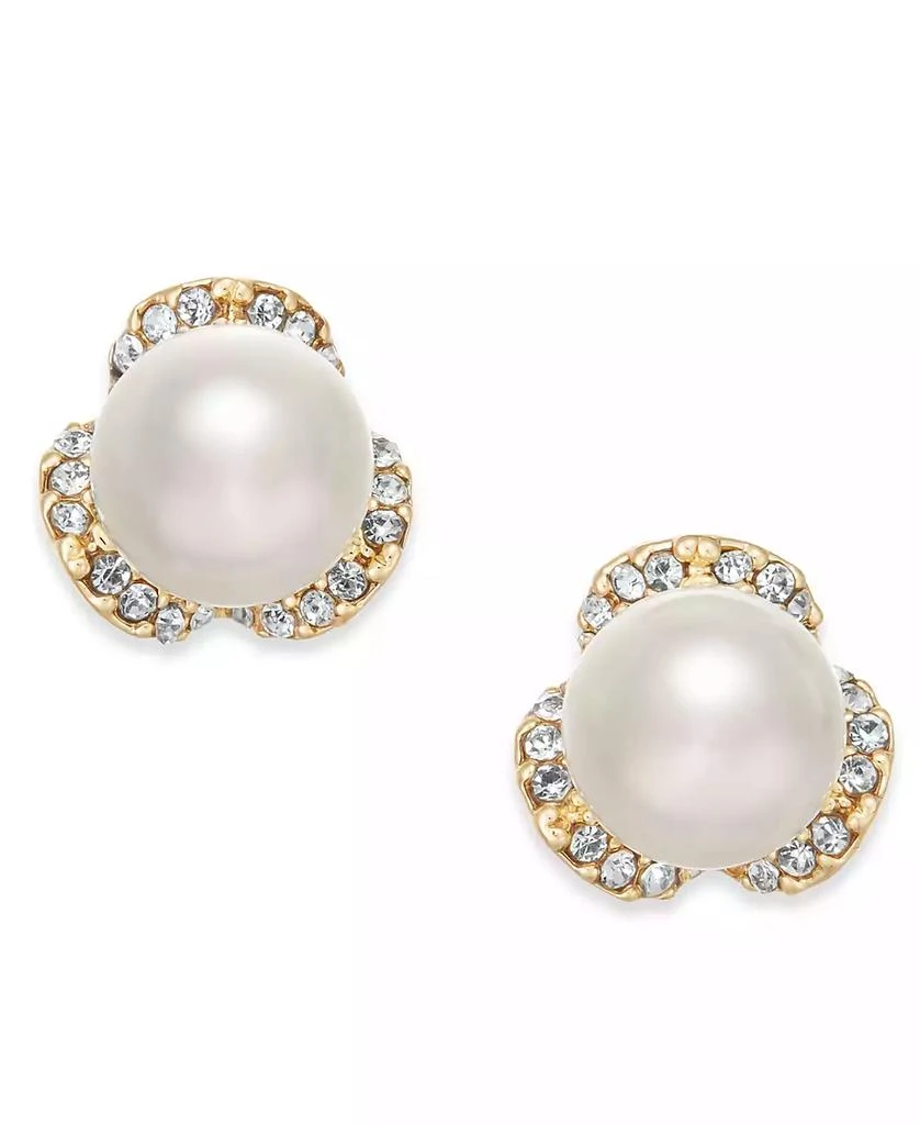 商品Charter Club|Imitation Pearl & Pavé Stud Earrings, Created for Macy's,价格¥60,第1张图片