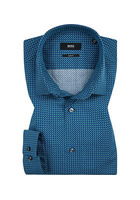 商品Hugo Boss|HUGO BOSS 男士蓝色棉质长袖衬衫 ISKO-50389344-410,价格¥689,第1张图片