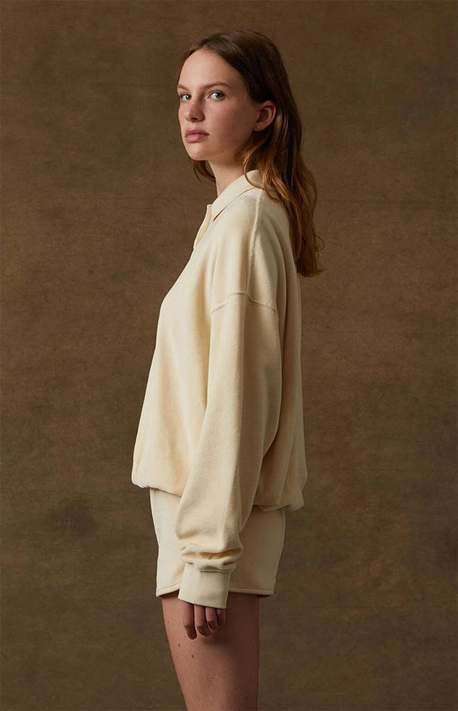 商品Essentials|Women's Egg Shell Velour Long Sleeve Polo Sweatshirt,价格¥627,第3张图片详细描述