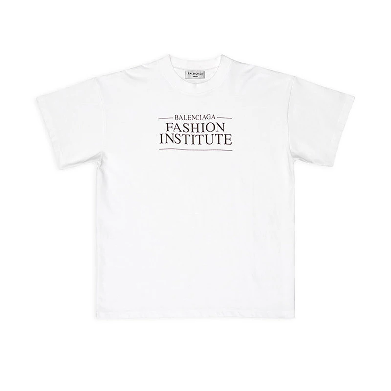 商品Balenciaga|【预售3-7天】Balenciaga/巴黎世家 22年秋冬新款 FASHION INSTITUTE系列 女士白色纯棉图案印花短袖T恤612965TMVH69040,价格¥3418,第1张图片