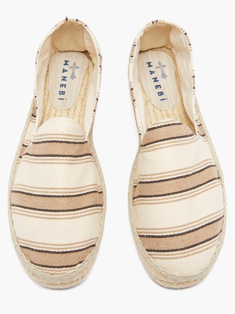 商品MANEBÍ|Hamptons striped-canvas espadrilles,价格¥326,第5张图片详细描述