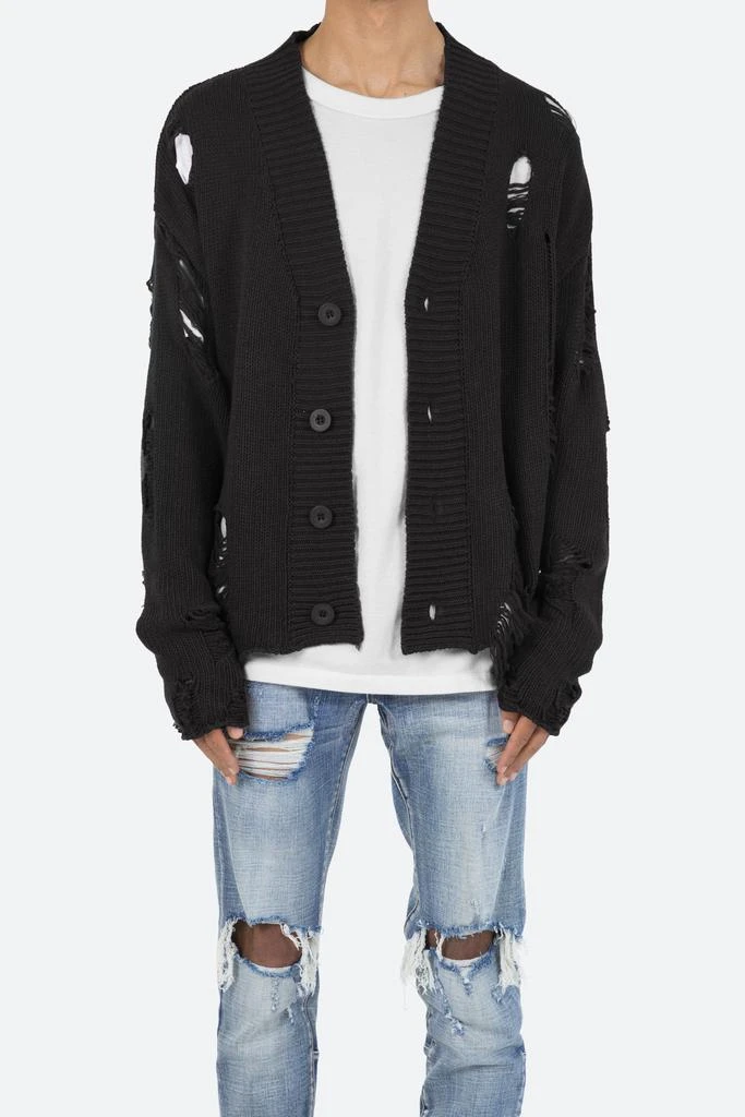 商品MNML|Distressed Cardigan - Black,价格¥406,第1张图片