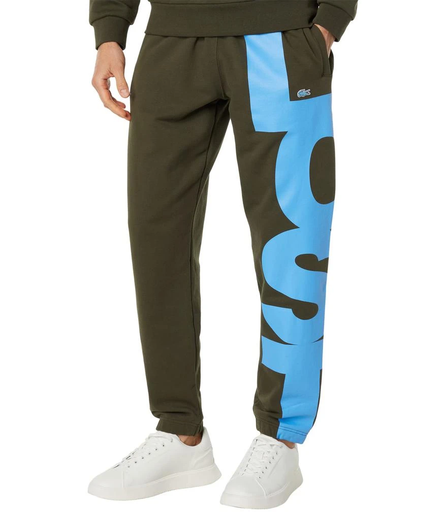 商品Lacoste|Contrast Print Logo Sweatpants with Tapered Ankle,价格¥422,第1张图片