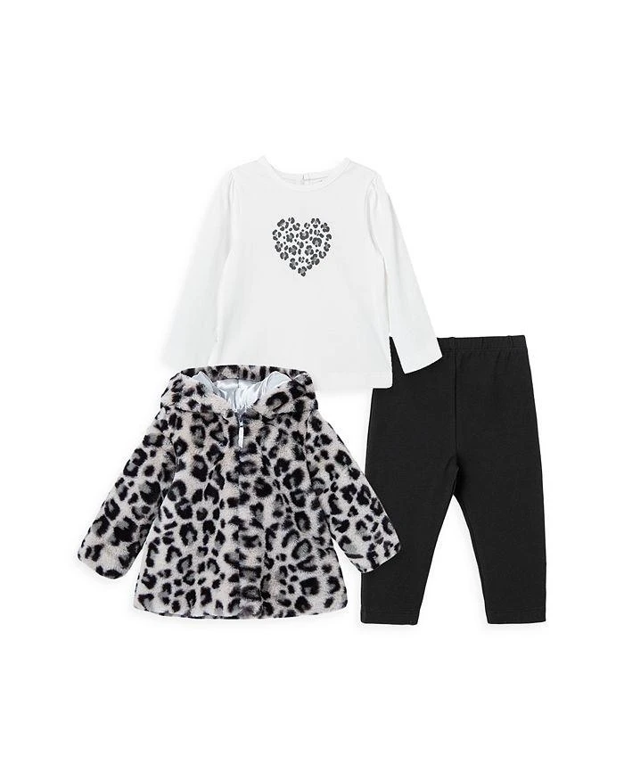 商品Little Me|Girls' Leopard Faux Fur Jacket, Top & Leggings Set - Baby,价格¥382,第1张图片