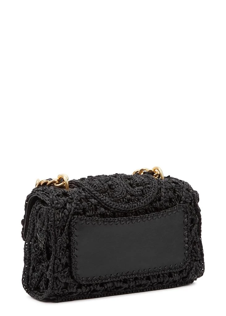 商品Tory Burch|Fleming black woven raffia shoulder bag,价格¥7929,第2张图片详细描述