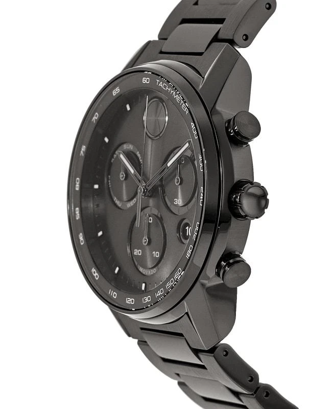 商品Movado|Movado Bold Verso Grey Chronograph Dial Gunmetal Steel Men's Watch 3600743,价格¥6025,第4张图片详细描述