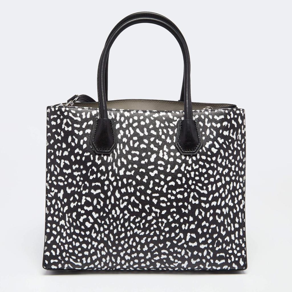 商品[二手商品] Michael Kors|Michael Kors Black/White Leopard Print Leather Large Mercer Tote,价格¥1345,第6张图片详细描述