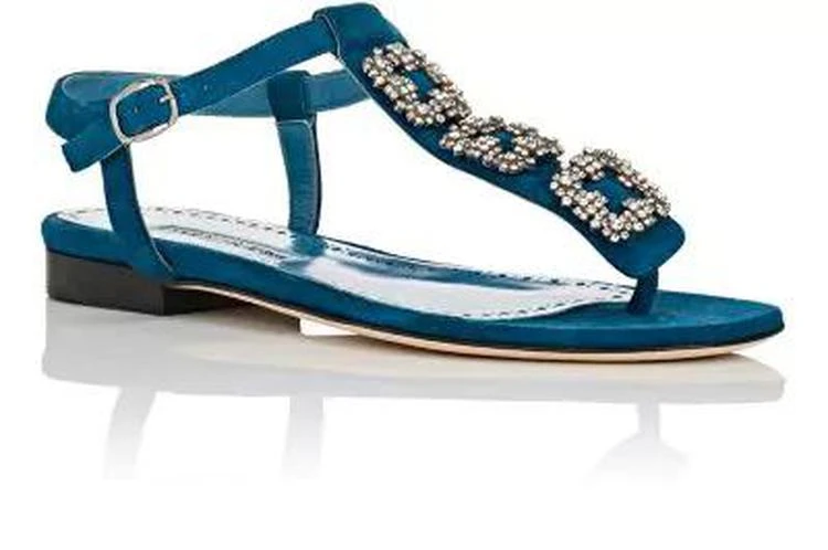 商品Manolo Blahnik|Ottolinasan Suede Thong Sandals,价格¥4454,第2张图片详细描述