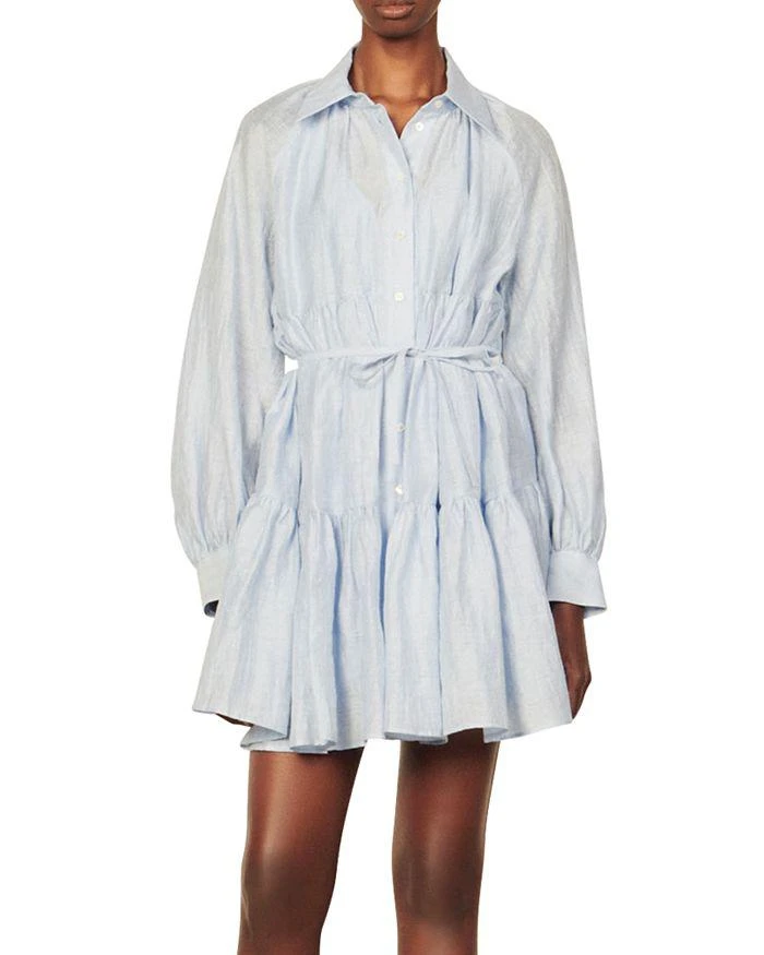 商品Sandro|Tiphaine Tiered Shirt Dress,价格¥1863,第1张图片