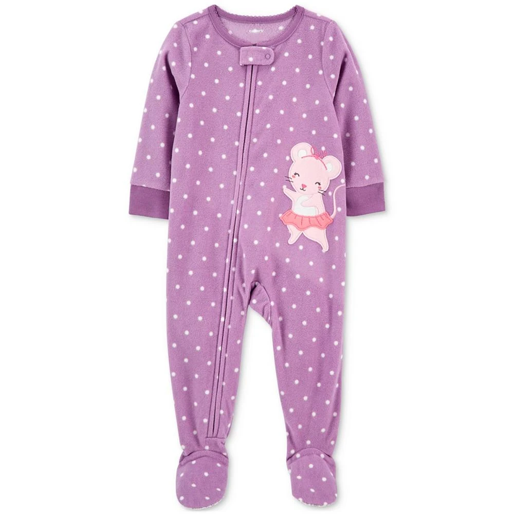 商品Carter's|Toddler Girls Long Sleeve Fleece Footed Pajamas,价格¥55,第1张图片