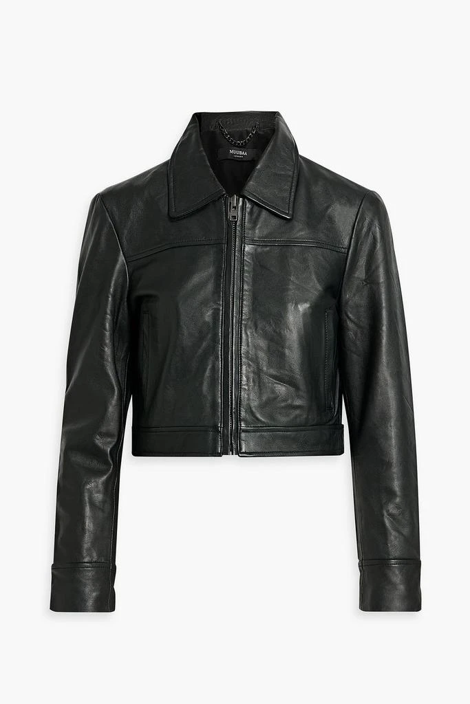 商品Muubaa|Denver cropped leather jacket,价格¥1811,第1张图片
