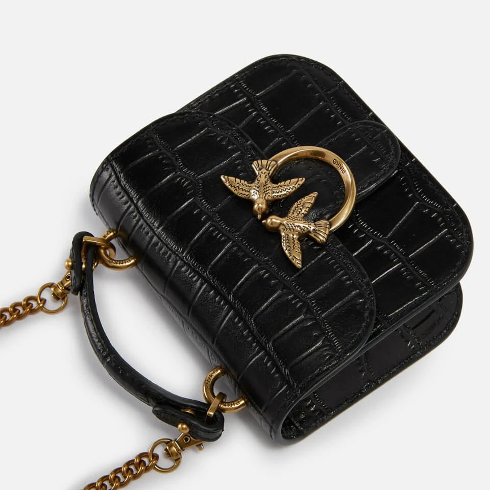 商品PINKO|Pinko Micro Love Bell Croc-Effect Leather Bag,价格¥922,第4张图片详细描述