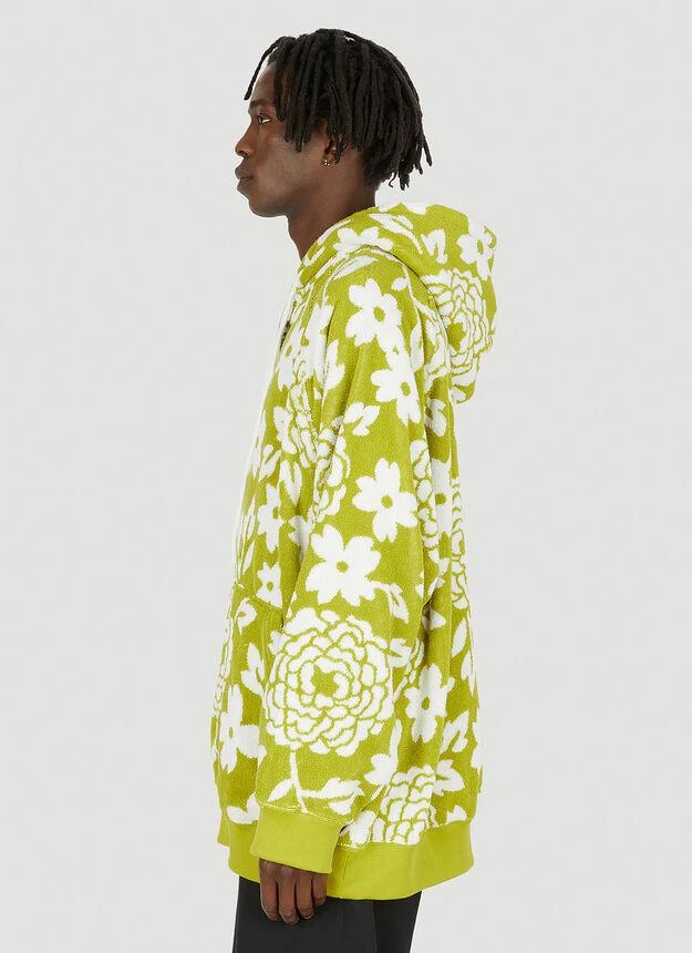 商品Prada|Floral Fleece Hooded Sweatshirt in Green,价格¥8371,第3张图片详细描述