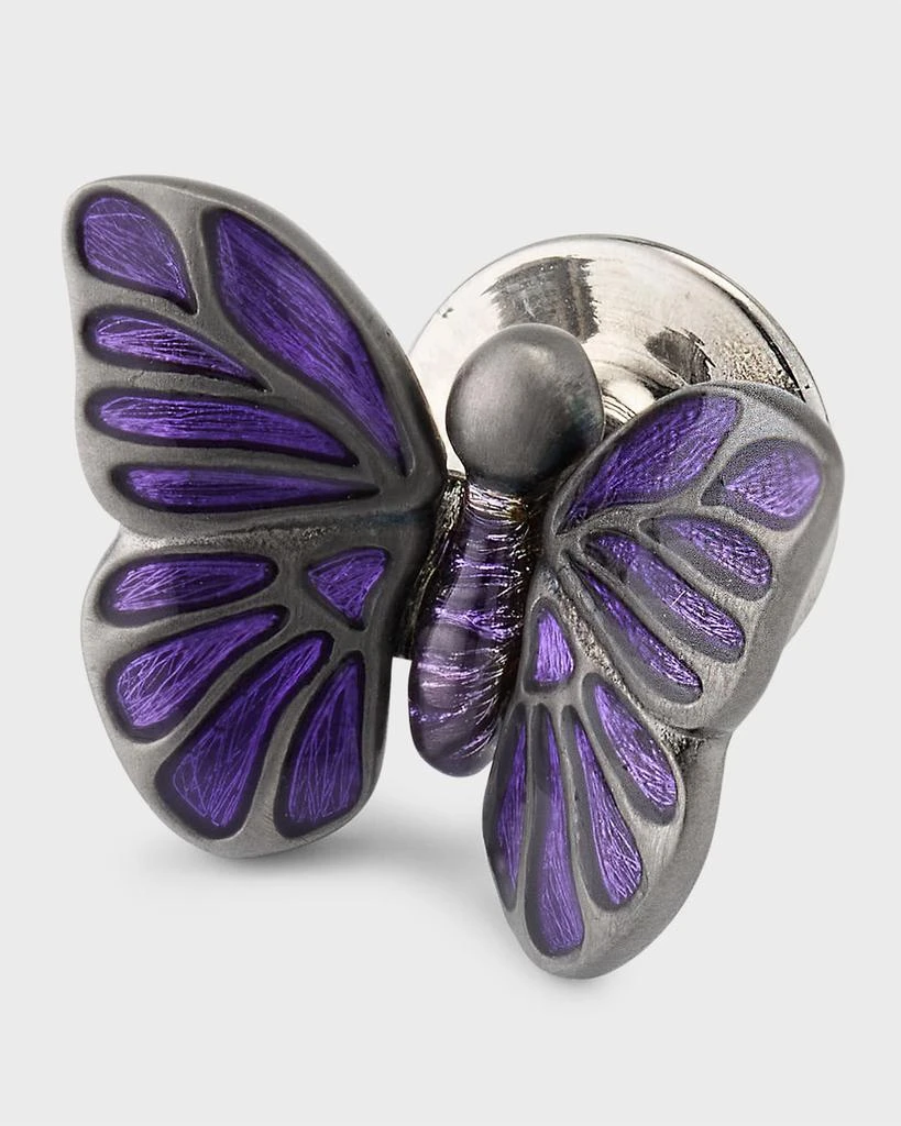 商品Jan Leslie|Men's Sterling Silver Hand-Painted Enamel Butterfly Lapel Pin,价格¥2292,第3张图片详细描述