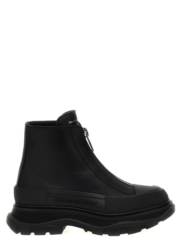商品Alexander McQueen|Zip Tread Slick Boots, Ankle Boots Black,价格¥4381,第1张图片