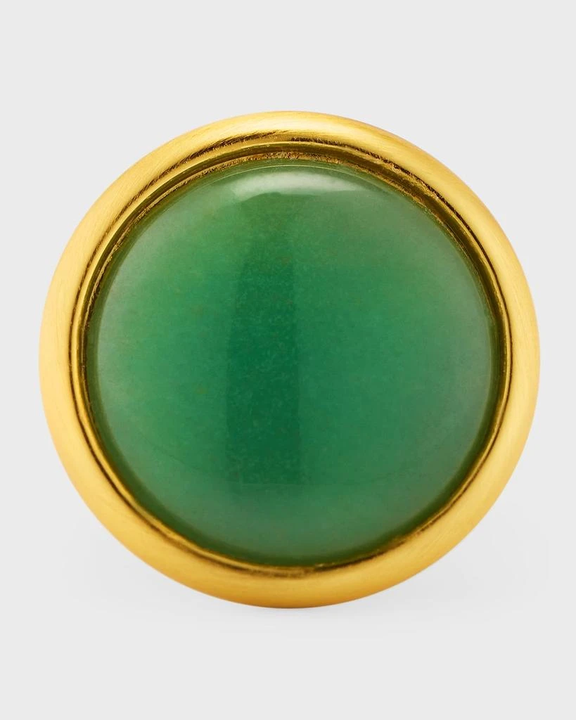 商品NEST Jewelry|Brushed Gold-Plated Jade Aventurine Adjustable Ring,价格¥966,第1张图片