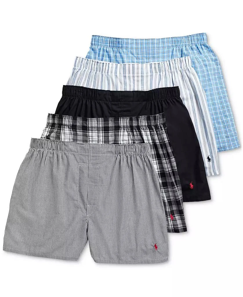 商品Ralph Lauren|Men's 5-Pack Woven Boxers,价格¥545,第1张图片