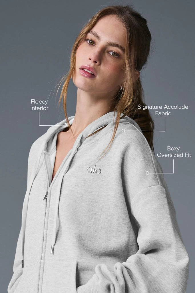 商品Alo|Accolade Full Zip Hoodie - Black,价格¥1127,第2张图片详细描述