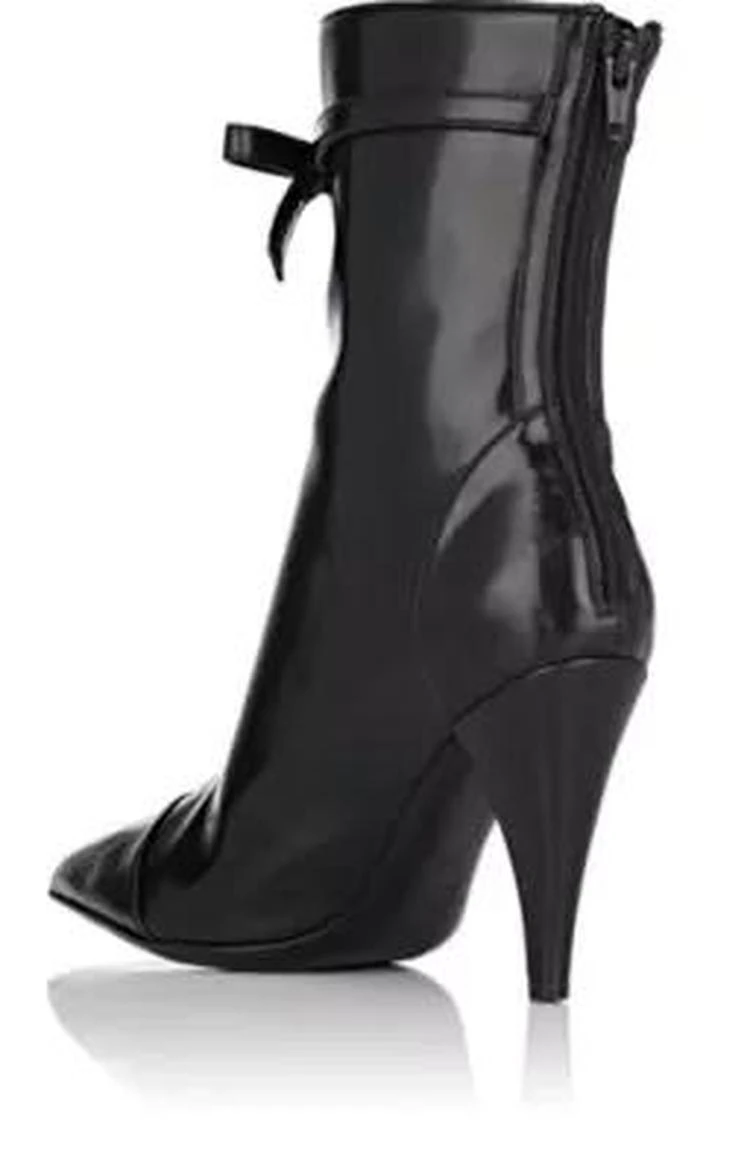 商品PHILOSOPHY di LORENZO SERAFINI|Bow-Embellished Spazzolato Leather Ankle Boots,价格¥3861,第3张图片详细描述