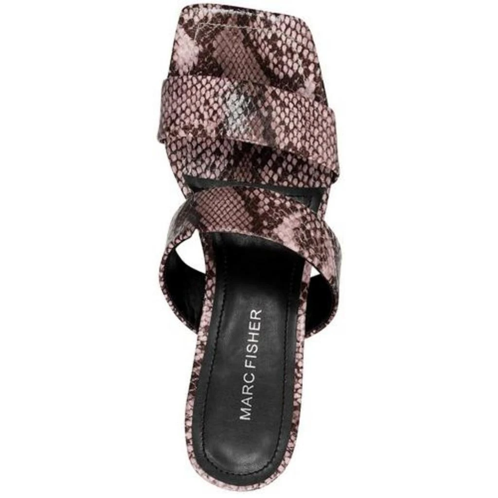 商品Marc Fisher|Marc Fisher Womens Yori Faux Leather Slip On Slide Sandals,价格¥54,第4张图片详细描述