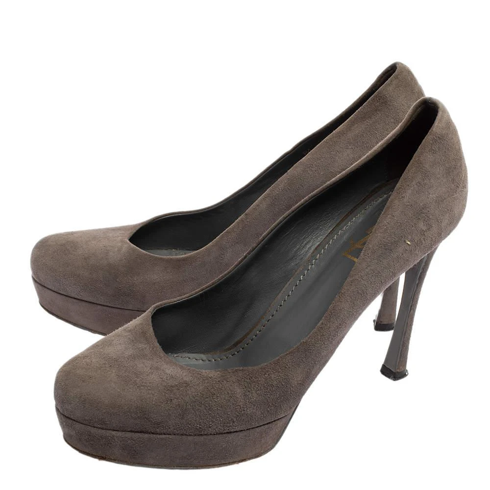 商品[二手商品] Yves Saint Laurent|Yves Saint Laurent Grey Suede Pumps Size 40,价格¥1046,第4张图片详细描述