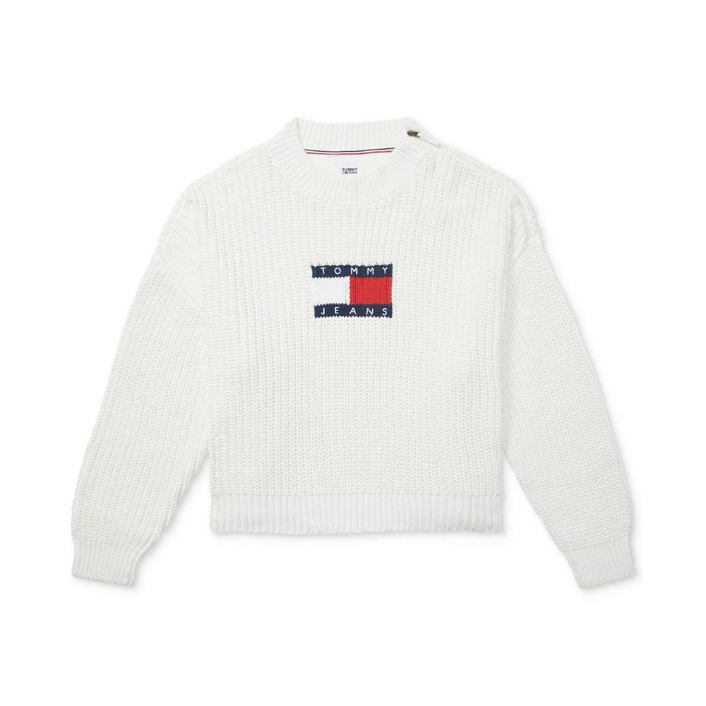 商品Tommy Hilfiger|Women's Cotton Flag Sweater with Zipper Shoulders,价格¥596,第1张图片