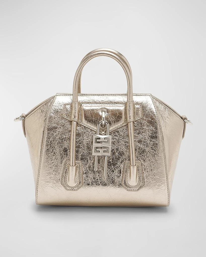 商品Givenchy|Antigona Lock Mini Top Handle Bag in Metallic Laminated Leather,价格¥19288,第1张图片