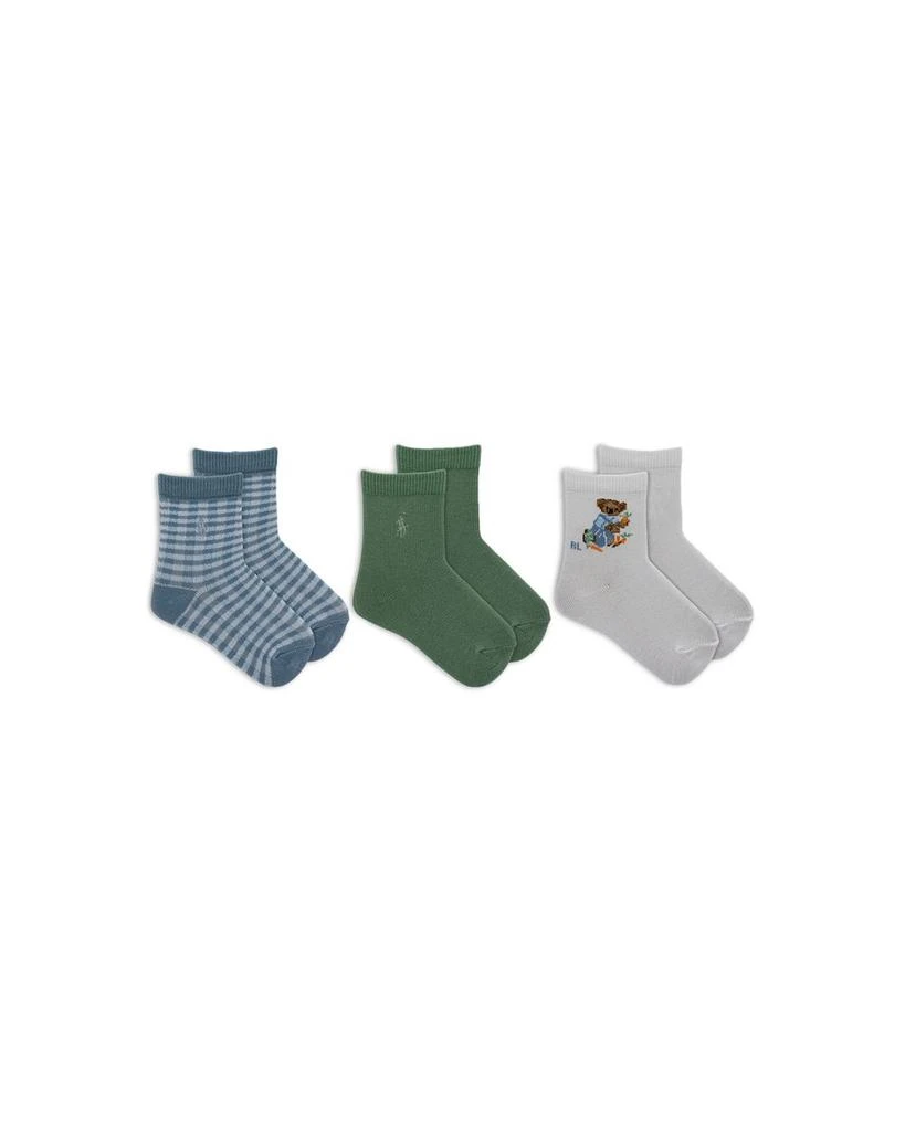 商品Ralph Lauren|Boys' Charleston Bear Socks, 3 Pairs - Baby,价格¥80,第1张图片详细描述