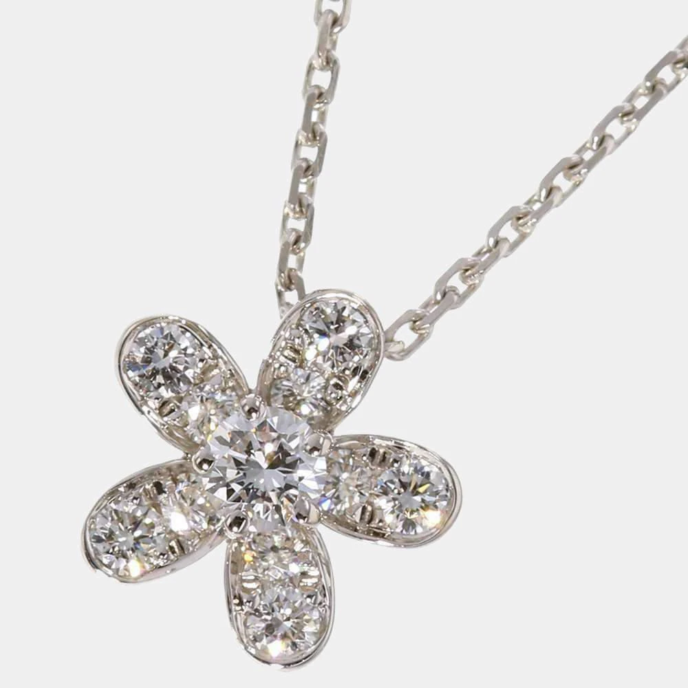 商品[二手商品] Van Cleef & Arpels|Van Cleef & Arpels Socrates Flower 18K White Gold Diamond Necklace,价格¥24780,第2张图片详细描述