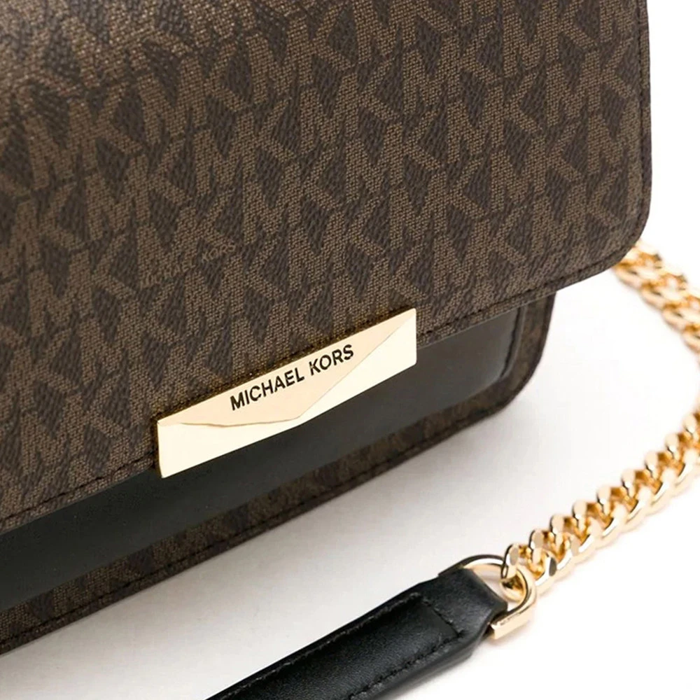 MICHAEL KORS 女士拼色牛皮单肩包 32H9GJ4C0B-BROWNBLK 商品