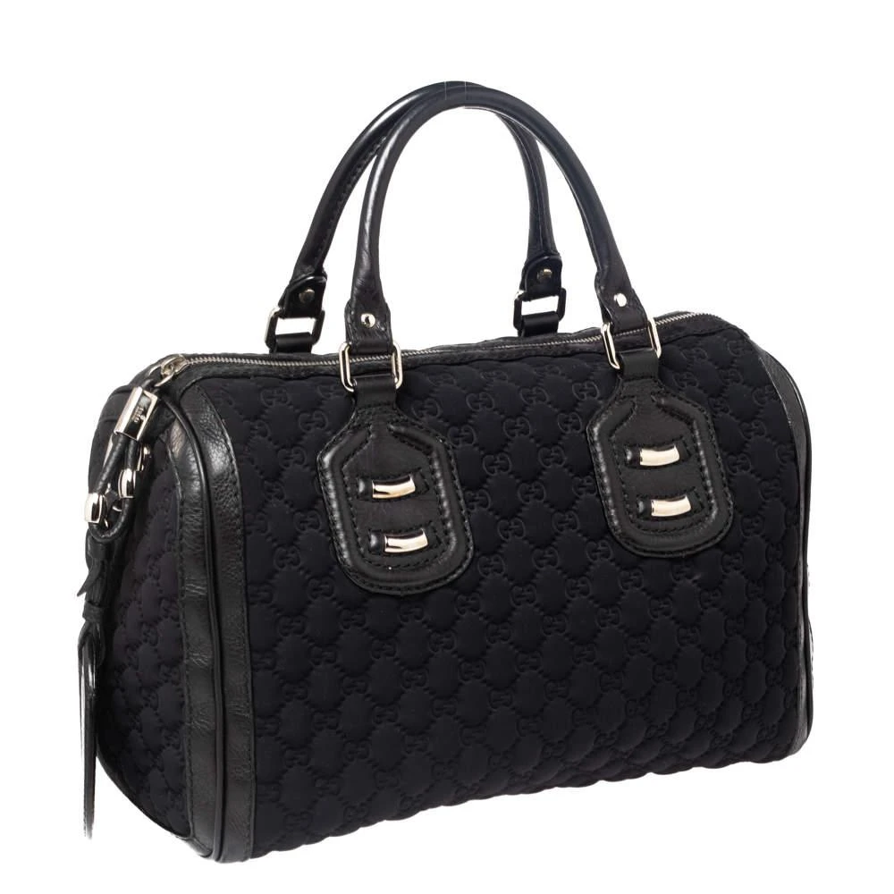 商品[二手商品] Gucci|Gucci Black GG Neoprene and Leather Medium Joy Boston Bag,价格¥2456,第3张图片详细描述