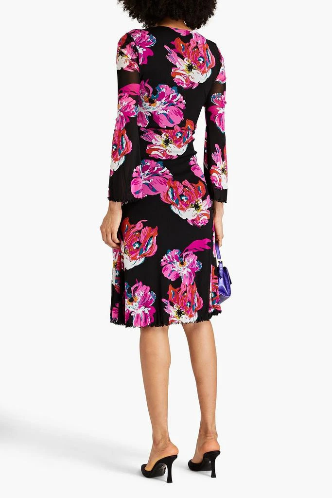 商品Diane von Furstenberg|女式 Hildy系列 褶饰花卉印花弹力网布连衣裙,价格¥1633,第3张图片详细描述