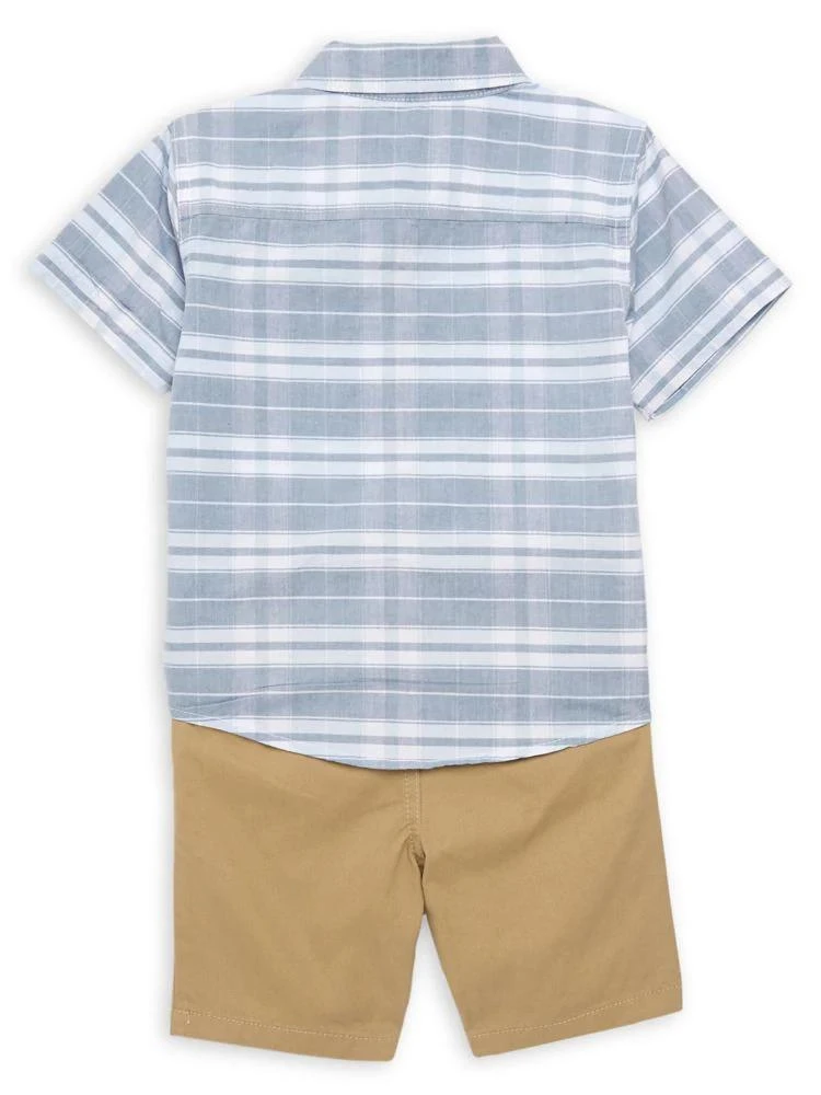 商品Calvin Klein|Little Boy's 2-Piece Plaid Shirt &amp; Shorts Set,价格¥109,第2张图片详细描述