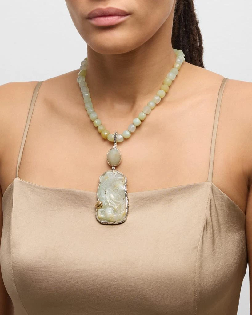 商品Stephen Dweck|Vintage Hand Carved Jade Faceted Moonstone and Chalcedony Necklace,价格¥29310,第2张图片详细描述