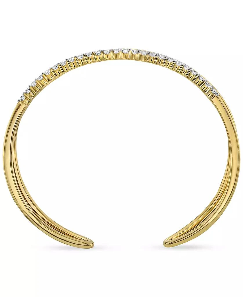 商品Macy's|Diamond Open Cuff Bangle Bracelet (1 ct. t.w.) in 14k Gold-Plated Sterling Silver,价格¥15427,第4张图片详细描述