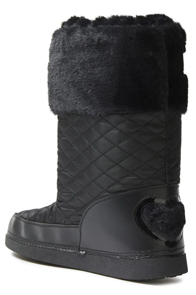 商品Moschino|Faux fur-paneled logo-embellished quilted shell snow boots,价格¥284,第3张图片详细描述