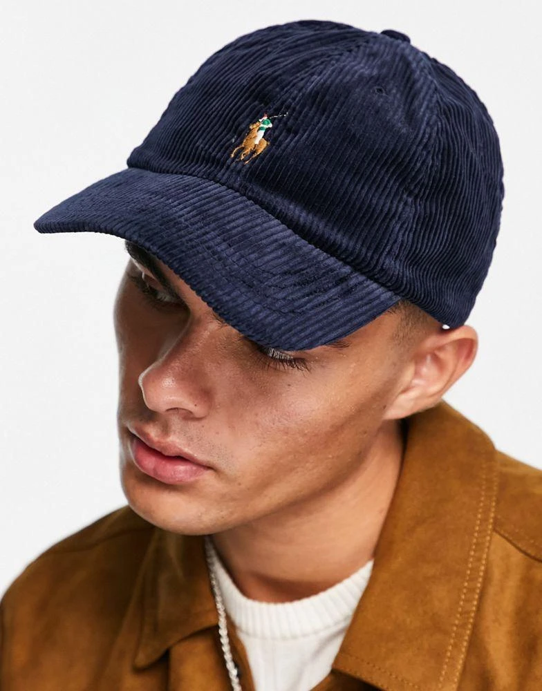 商品Ralph Lauren|Polo Ralph Lauren cord cap in navy with pony logo,价格¥843,第1张图片