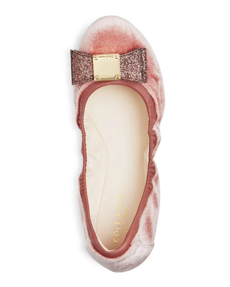 商品Cole Haan|Women's Tali Velvet Bow Ballet Flats,价格¥432,第3张图片详细描述