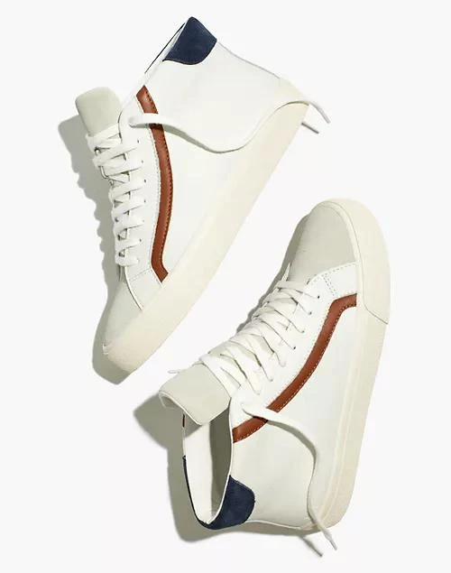 商品Madewell|Sidewalk High-Top Sneakers in Colorblock Leather,价格¥555,第1张图片