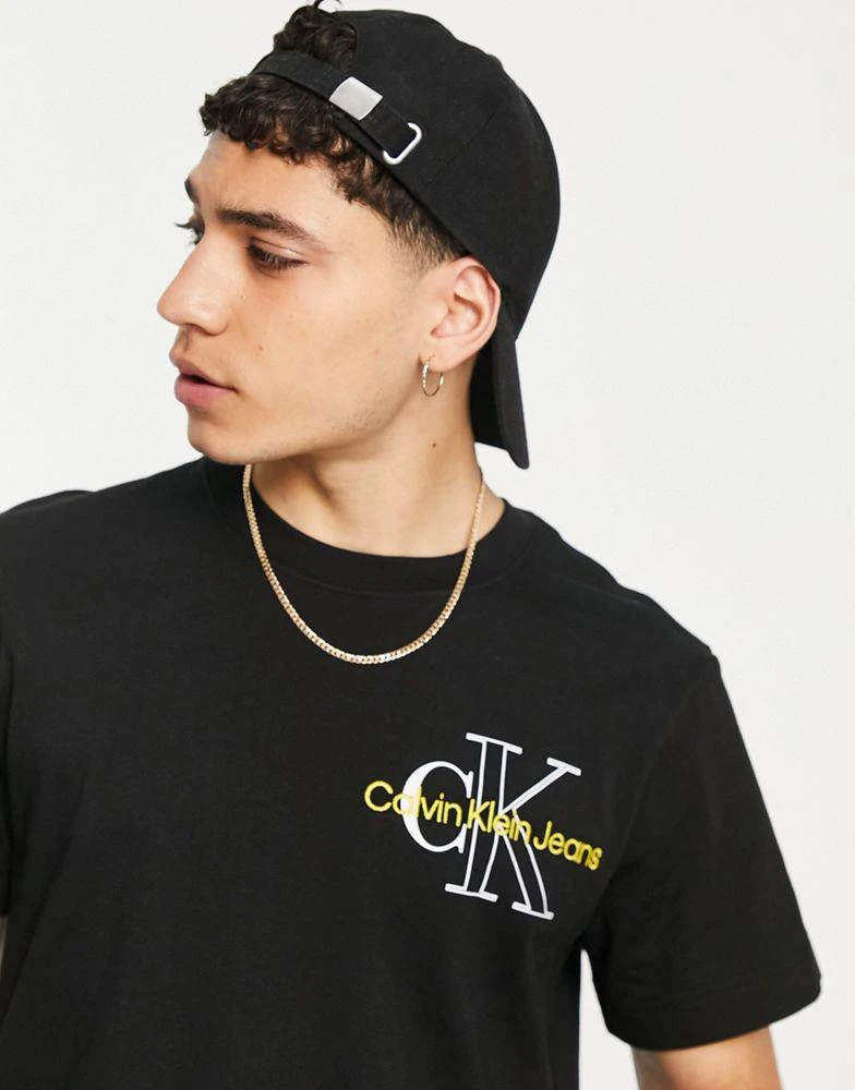 商品Calvin Klein|Calvin Klein Jeans monogram logo back print boxy fit t-shirt in black,价格¥411,第3张图片详细描述