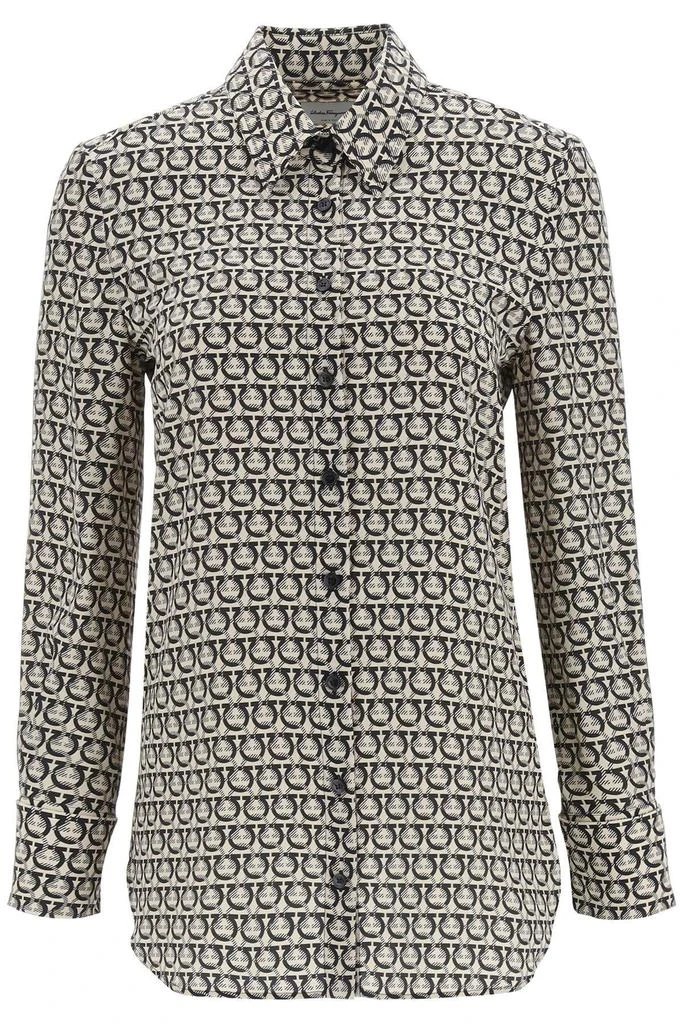 商品Salvatore Ferragamo|Salvatore ferragamo gancini silk shirt,价格¥4973,第1张图片